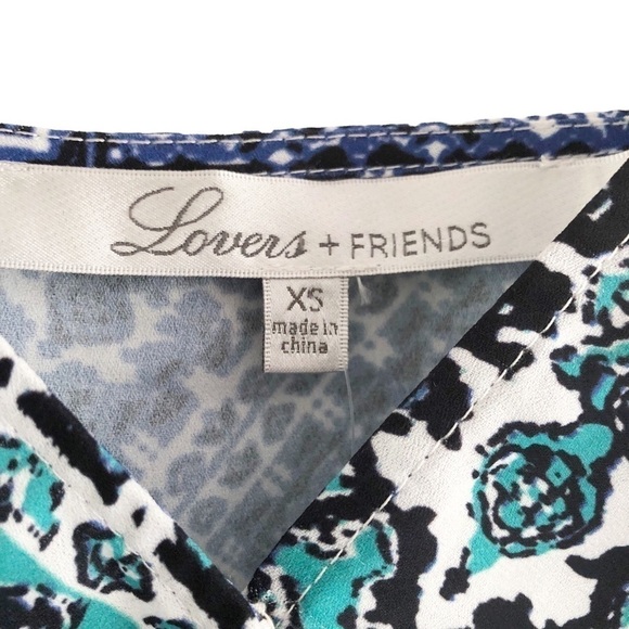 Lovers & Friends NWT Vision Cami Bodysuit Blue Scarf Print XS - Picture 5 of 10
